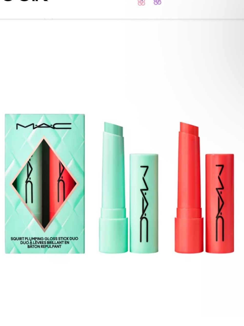 New in box! MAC squirt plumping lip stick duo